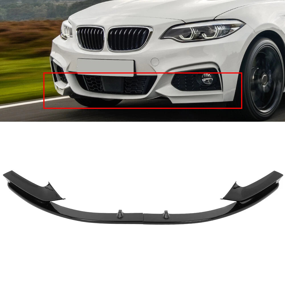 Glossy Black Front Bumper Lip Spoiler for BMW F22 2 Series (2014–2021)