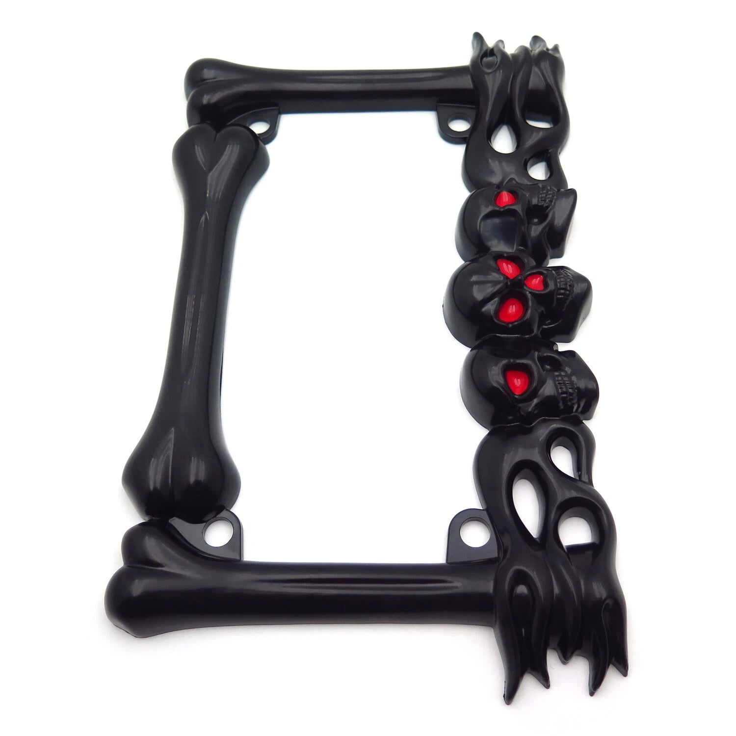 3D Skull Flame Bones License Plate Frame for Harley-Davidson