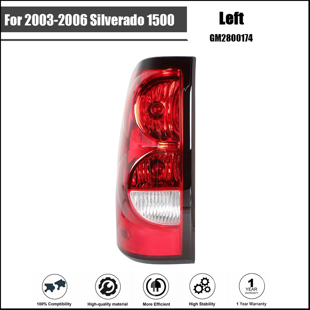 Tail Light Set for Silverado 1500 (2003–2006) Rear Halogen Lamps
