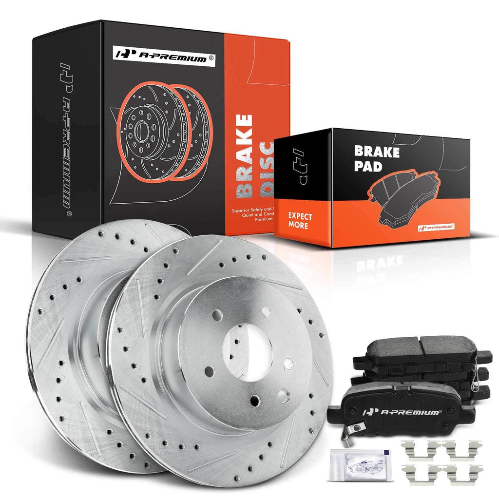 Rear Drilled Brake Rotors & Ceramic Pads for Nissan Maxima (2010–2017)