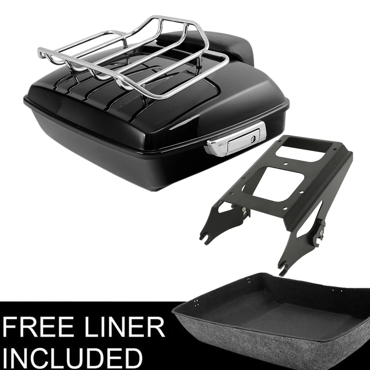 Chopped Trunk Backrest with Mounting Rack for Harley Touring Road Glide (2009–2013)