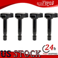 Set of 4 Ignition Coils & Spark Plugs for Honda Civic 2001 (1.7L L4 CNG)