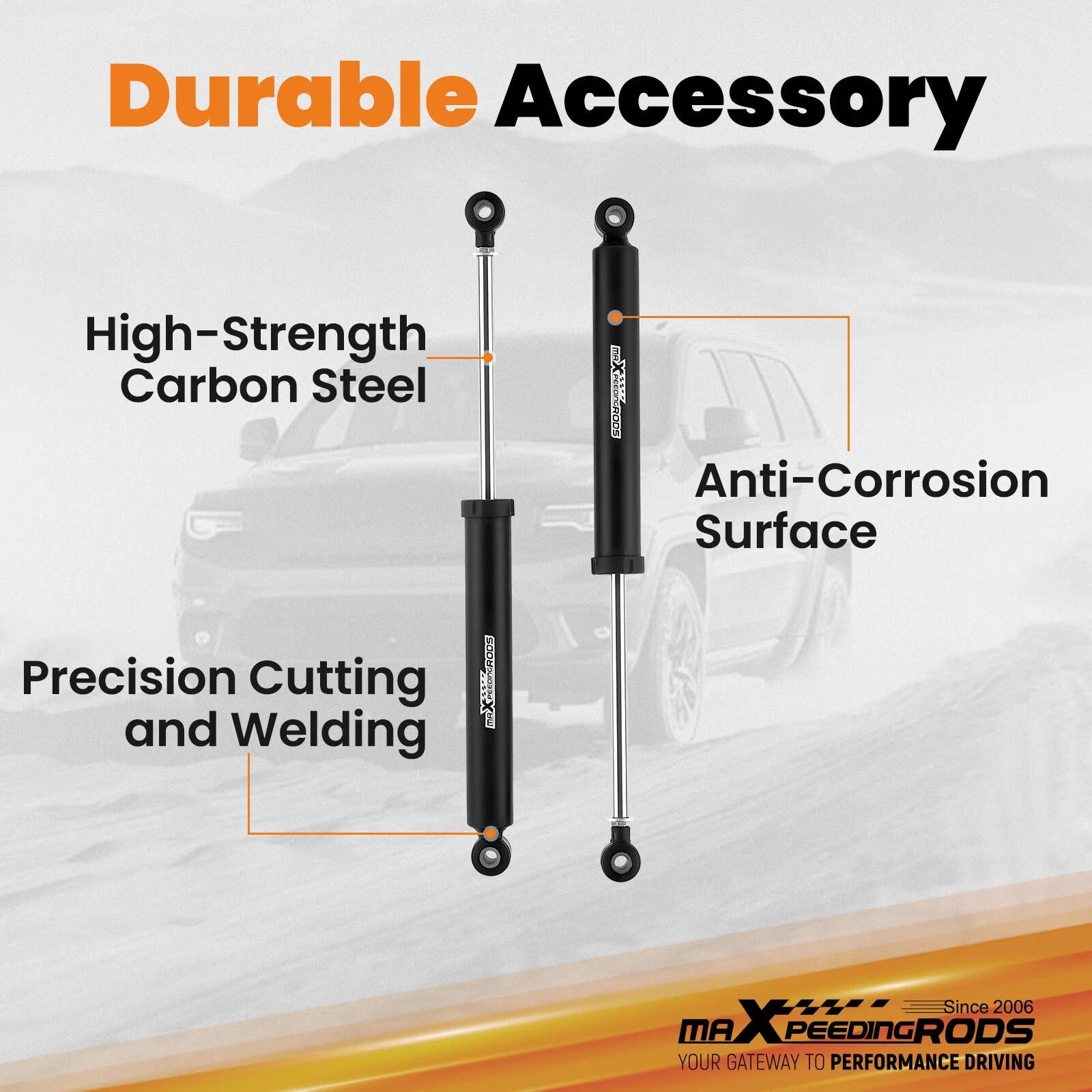 Rear Shock Absorbers Lift Kit for GMC Sierra 1500 2WD 4WD (2007–2022)