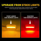 Set of 4 Clear Lens LED Side Marker Lamps for GMC Sierra 2500HD 3500HD (2015–2023)