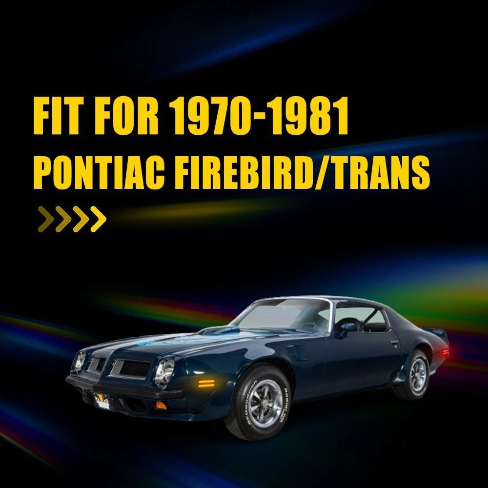 4Pcs Smoked Lens Amber Red LED Side Marker Lights for Pontiac Firebird (1970–1981)