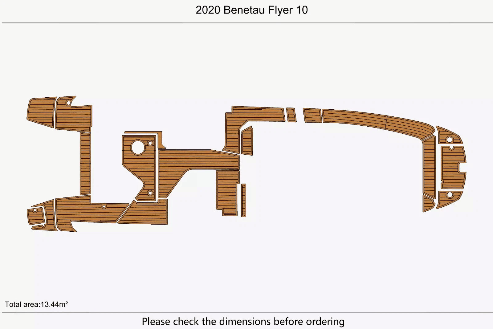 EVA Foam Teak Deck Flooring Pads for Benetau Flyer 10 (2020)