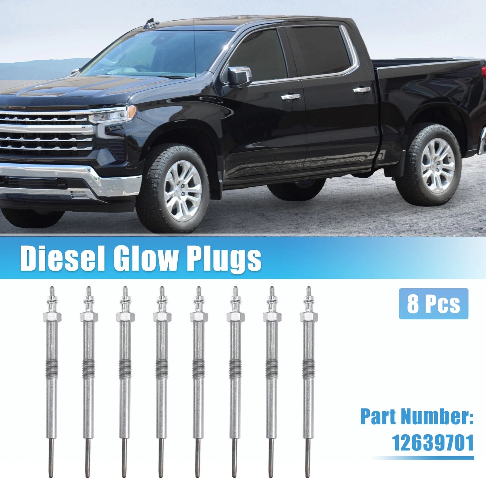 8 Pcs Diesel Glow Plugs No.12639701 for Chevrolet Express 2500 (2006–2016)