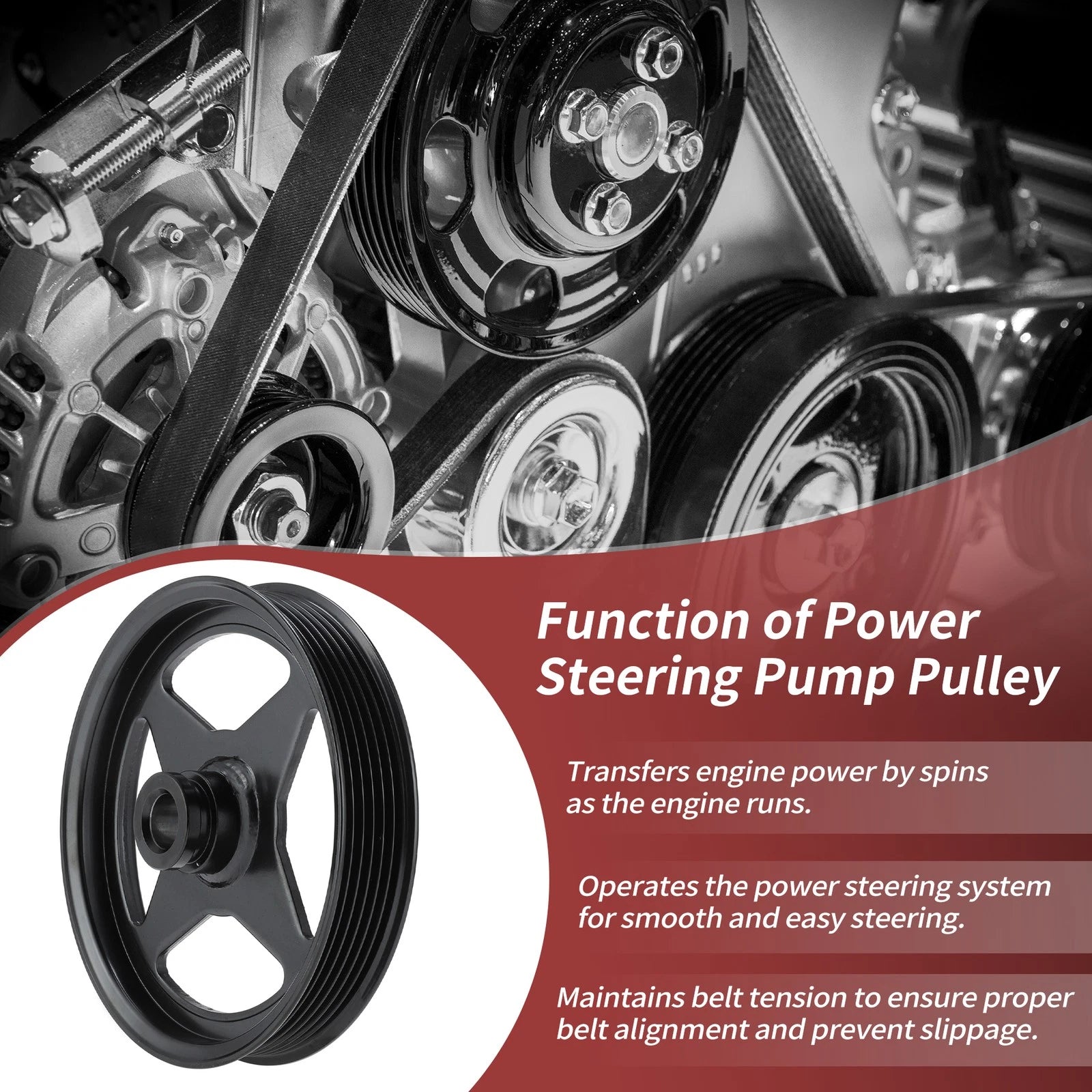 Power Steering Pump Pulley for Ford F-150, Lincoln, Mercury (2004–2008) 2L3Z3A733AA