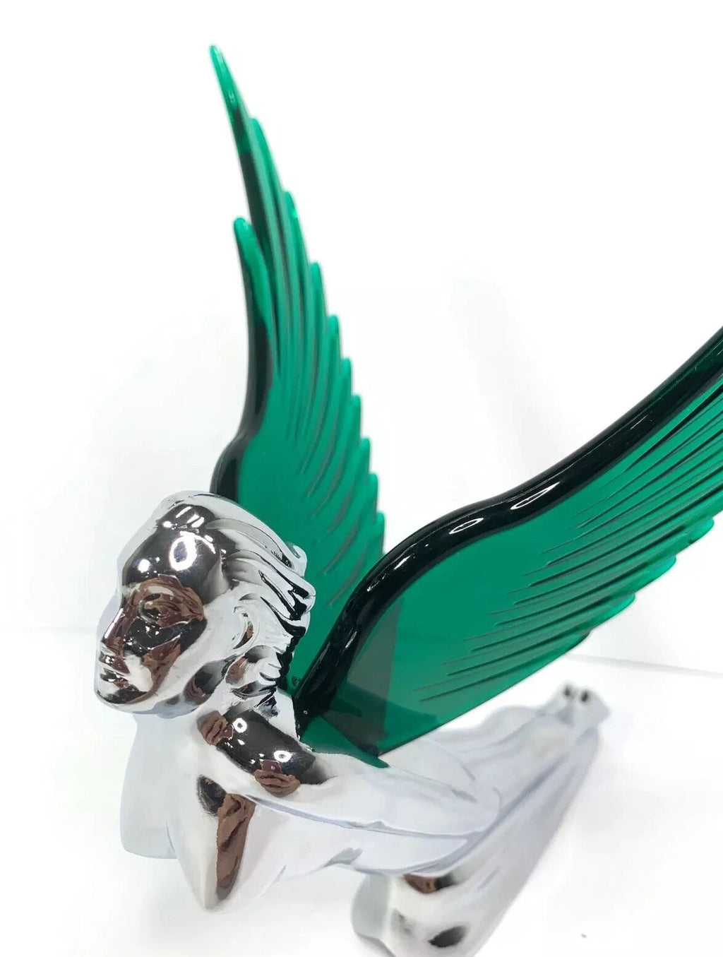 Hood Ornament Replacement Green Flying Goddess for Universal Fit (1950–2025)