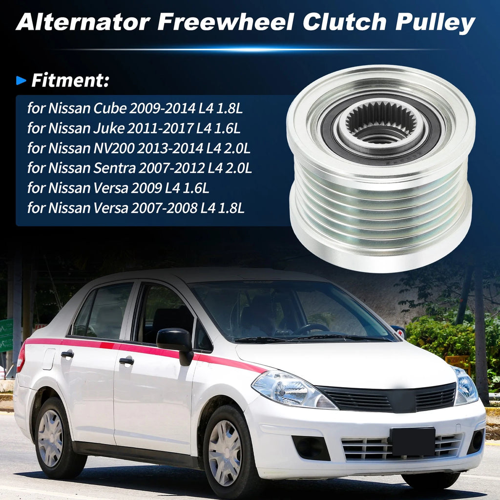 Alternator Freewheel Clutch Pulley for Nissan Cube Juke NV200 Sentra Versa (2009–2019)