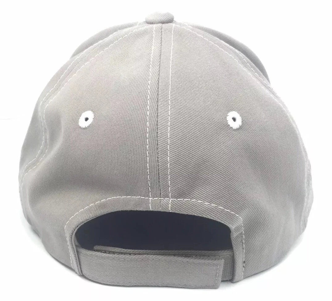 Ford Mustang Licensed Hat Cap Gray with White Pony Grill Emblem (2005–2024)