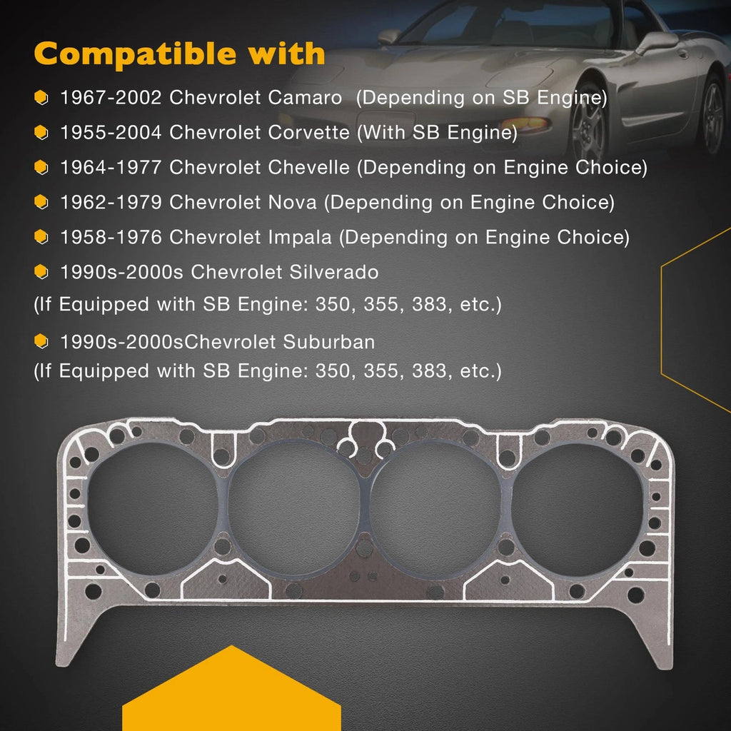 Cylinder Head Gasket for SBC Engines 350 355 383 406 (Gen 1 Gen 2)
