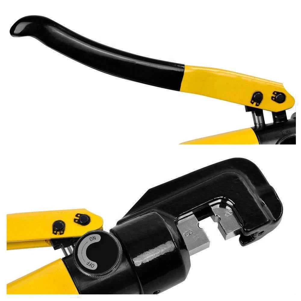 6-Die Hydraulic Wire Battery Cable Lug Terminal Crimper for Universal Use