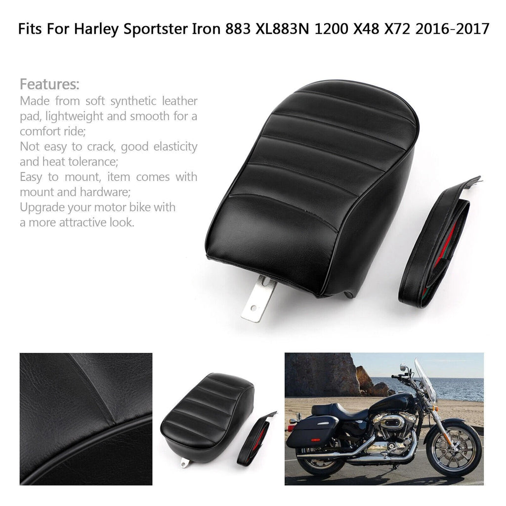 Rear Pillion Seat for Harley-Davidson XL883N Sportster (2016–2019) Black