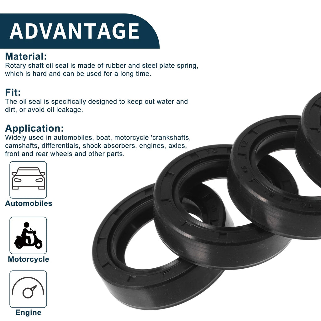 Set of 5 Oil Seal Rotary Shaft Seal NBR Rubber 30x45x12mm