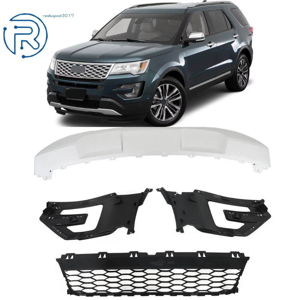 Front Lower Grille, Skid Plate, Fog Light Frame for Ford Explorer (2016–2017)