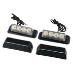 2 x 4-LED Amber Light Lamp Recovery Flashing Breakdown Strobe Grill 12-24V