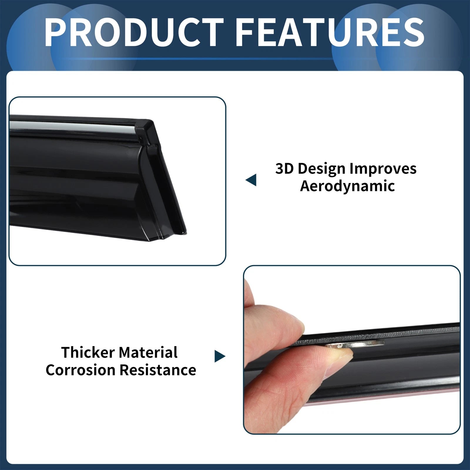 Set of 4 Window Deflectors for Honda CR-V (2012) - Black Vent Visors