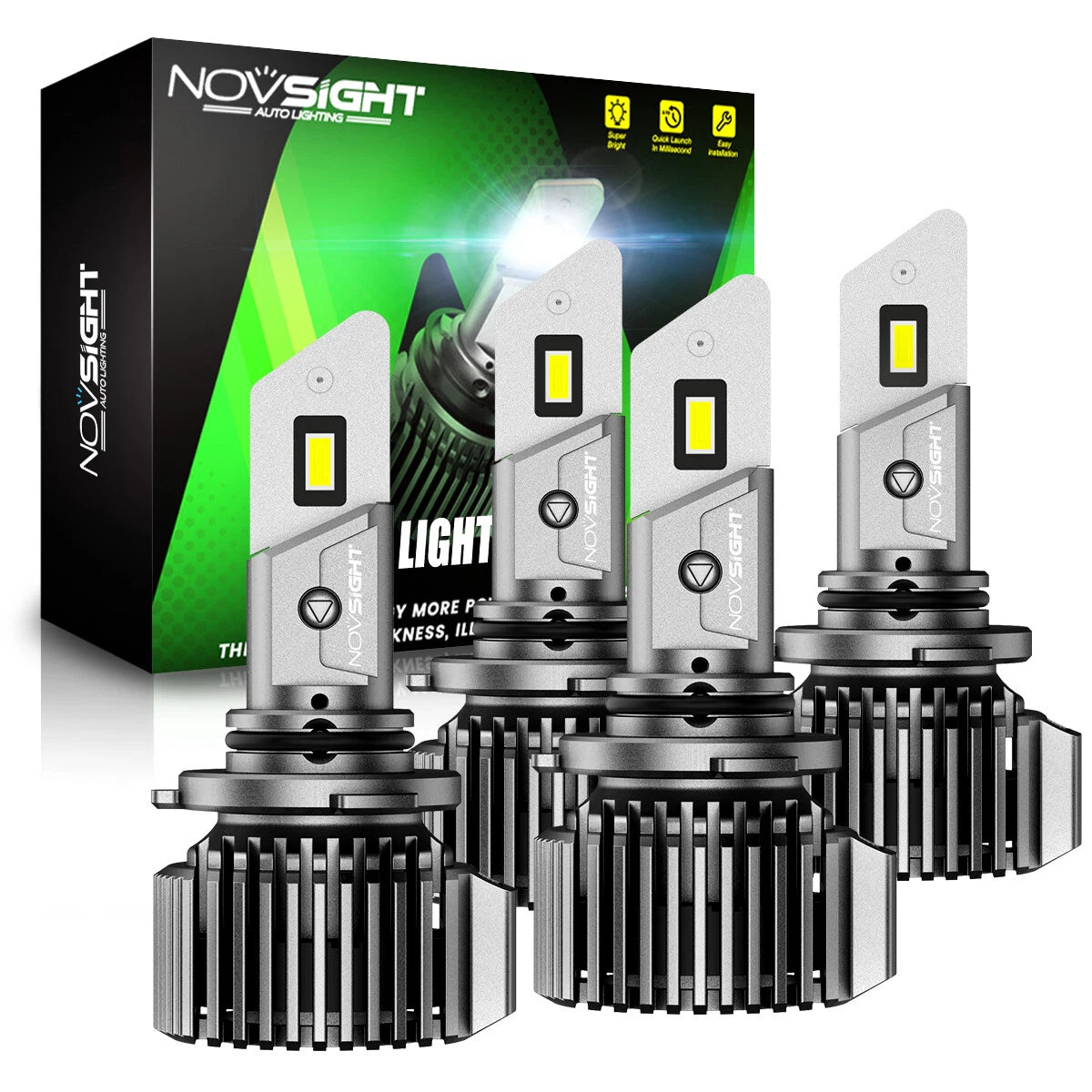 4X 9005 9006 LED Combo Headlight Bulbs for NOVSIGHT (6500K)
