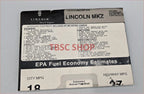 Window Sticker for Lincoln MKZ (2010)