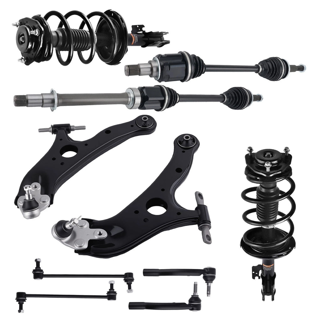 FWD Front Struts w/Spring, Lower Control Arms, CV Axle Shaft for Sienna (2011–2014)