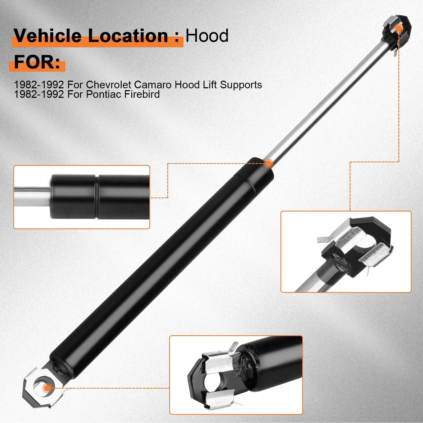 Set of 4 Hood and Trunk Lift Supports for Chevrolet Camaro Convertible (1987–1992)