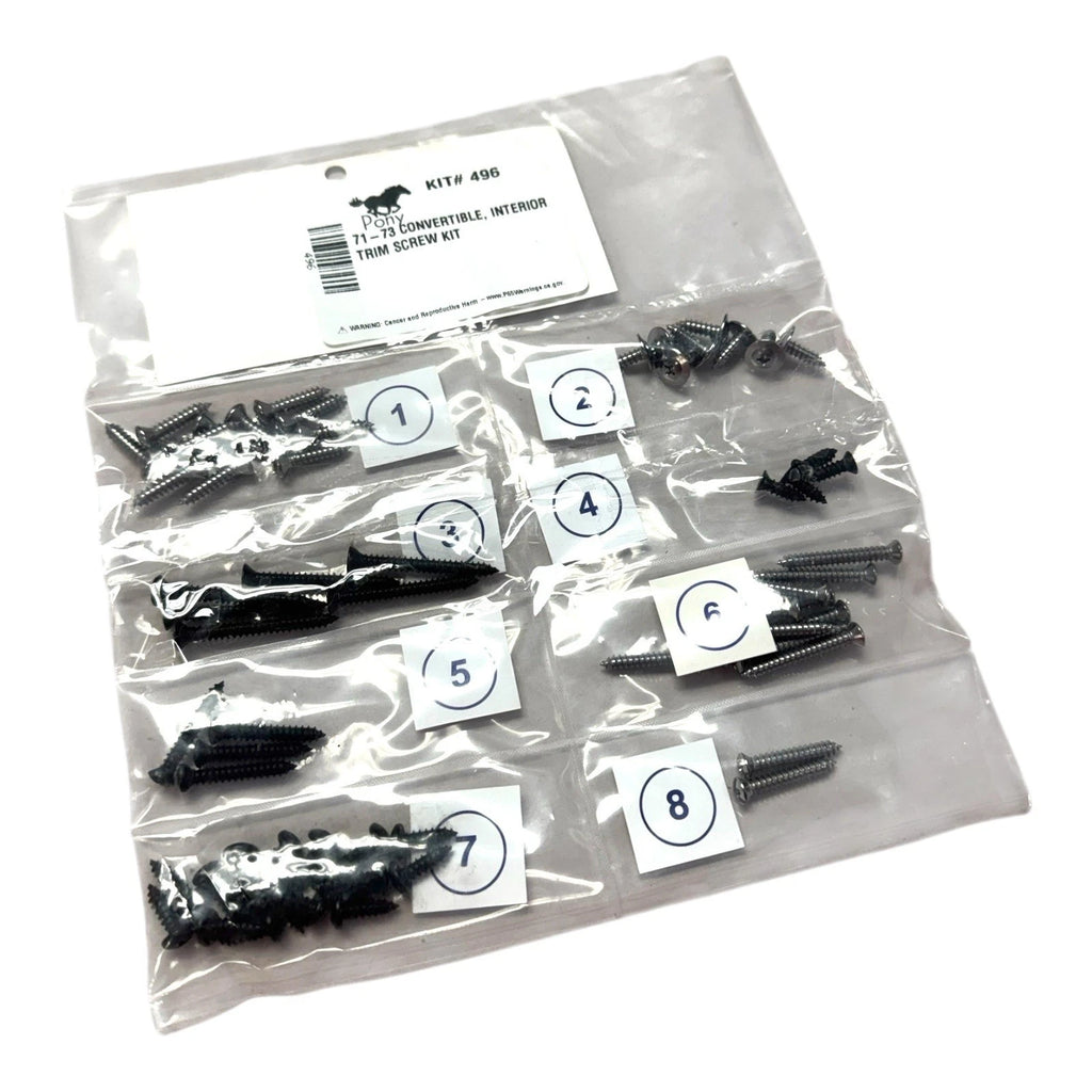 Interior Trim Screw Hardware Kit for 1971-1973 Ford Mustang Convertible