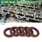 Set of 5 Oil Seal Rotary Shaft Seal FKM Rubber 27x40x7mm