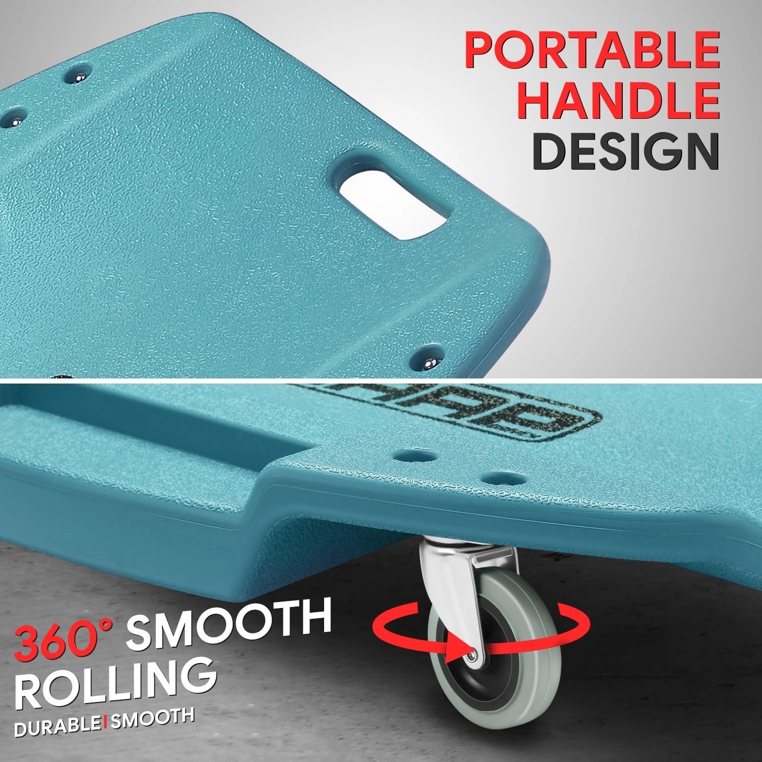 48" x 23.5" Sky Blue Ergonomic HDPE Automotive Creeper for Mechanics