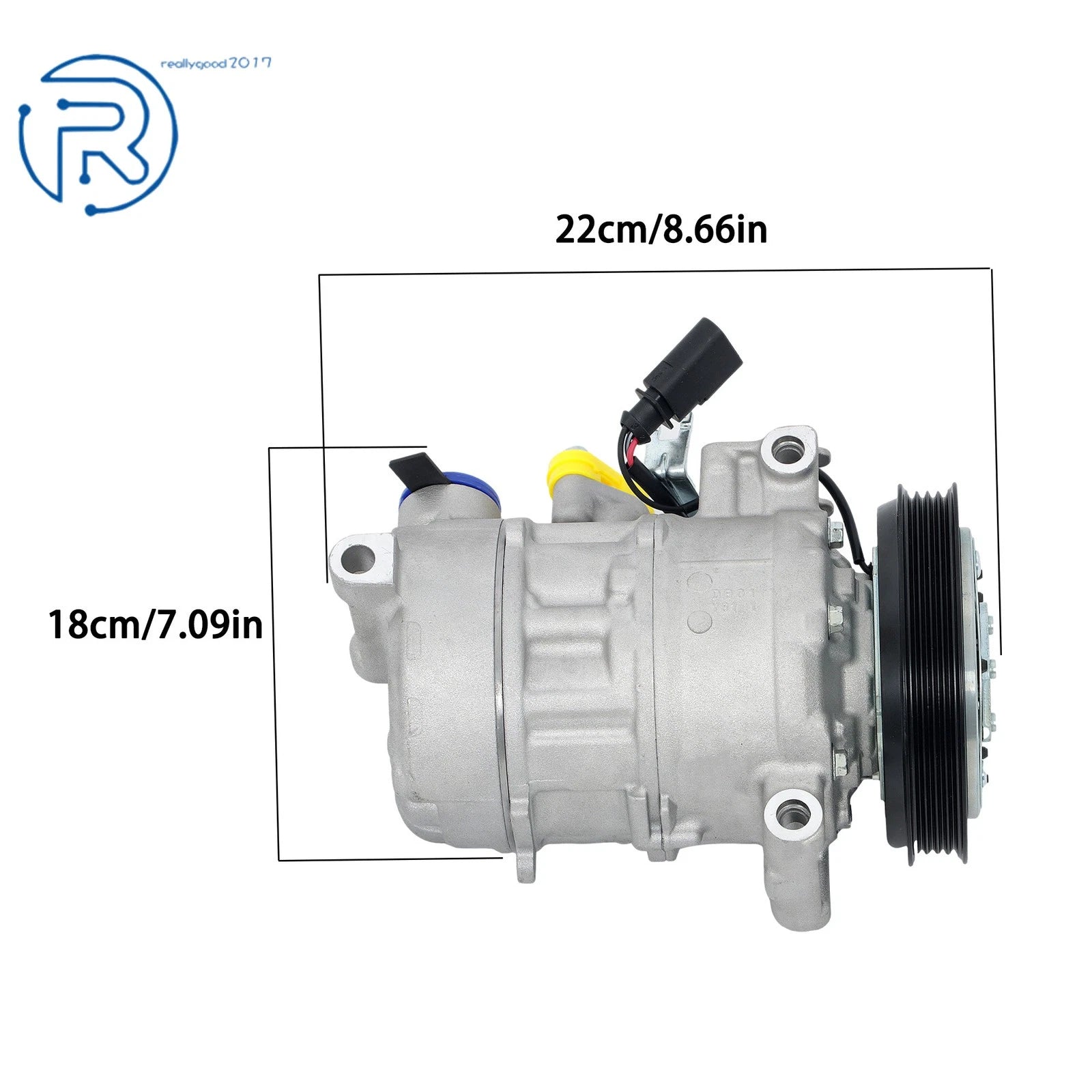 A/C Compressor with 4-Groove Pulley & 7SAS17C for Audi Q7 Q8 (2021–2023)