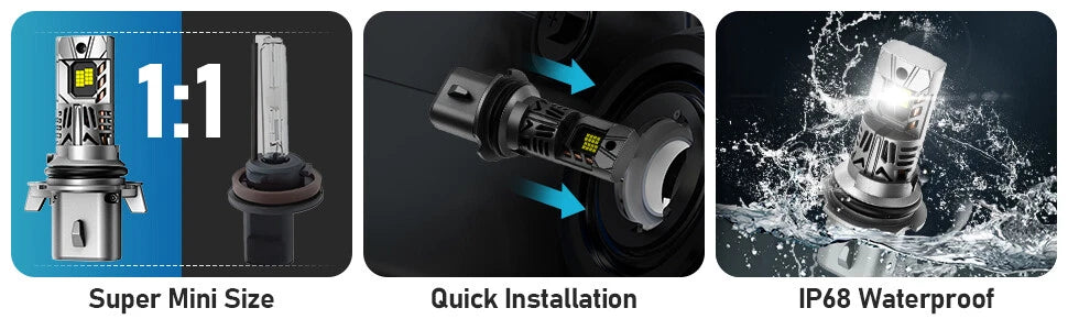 2X 90W 9004/HB1 LED Headlight Bulbs Kit 20000LM 6500K for
