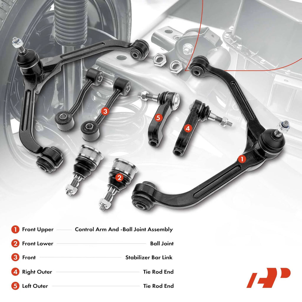Set of 8 Control Arms with Ball Joints for Jeep Liberty (2005–2007)