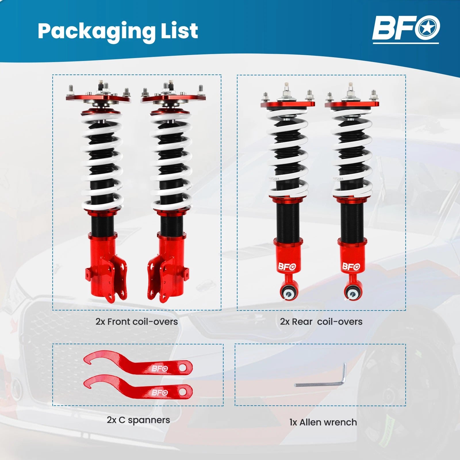 BFO 24 Ways Adjustable Coilovers for Subaru Forester (2009–2013)