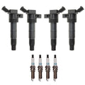 Set of 4 Ignition Coils & Spark Plugs for 2.4L L4 (Denso)