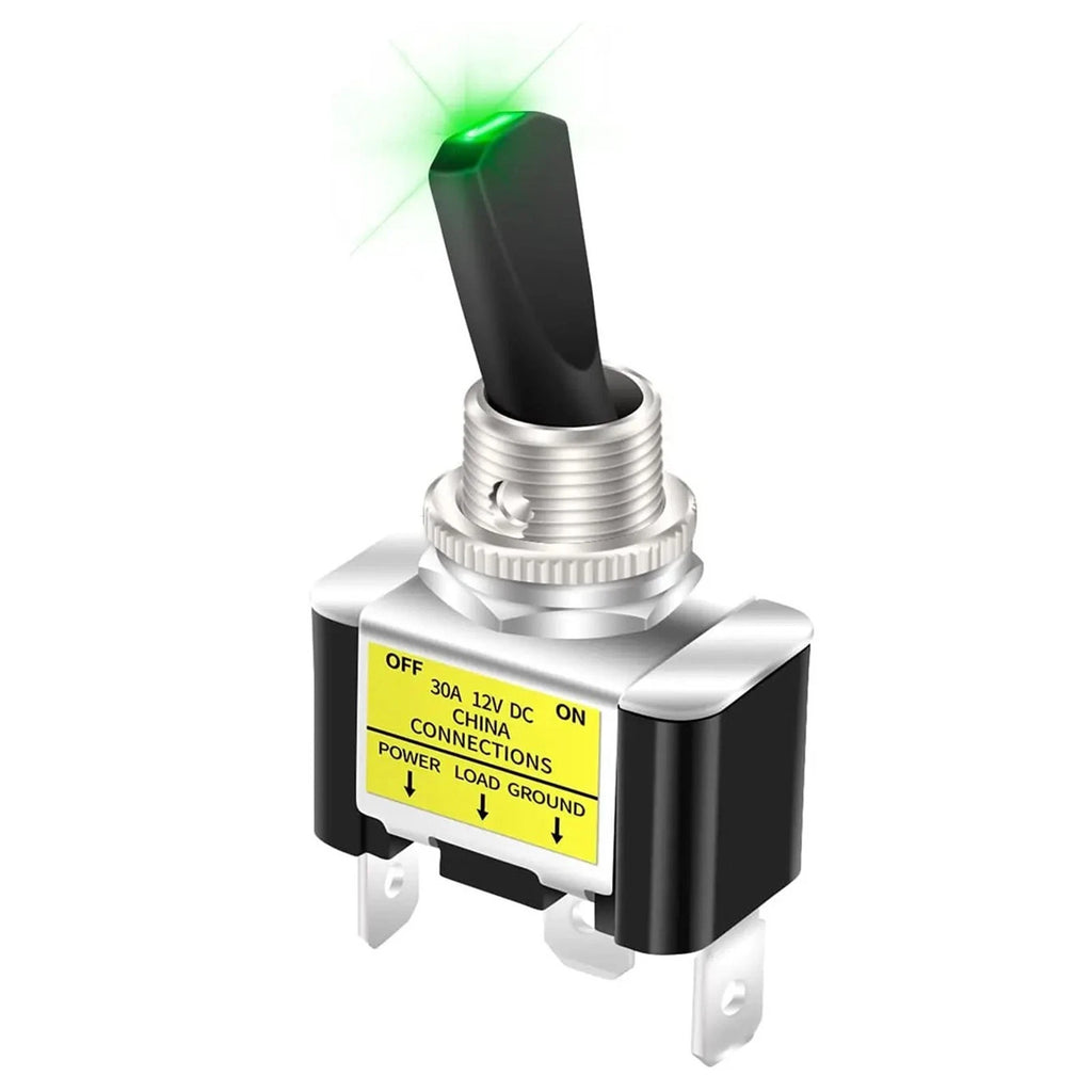 Turn Switch for Car (12V 30A ASW07D2, SPST, LED Indicator)