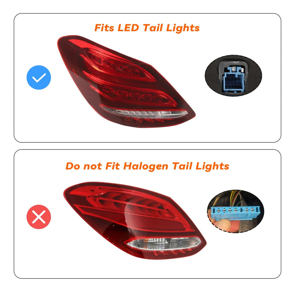 LED Tail Light for Mercedes Benz W205 C300 (2015–2018) Left Driver Side