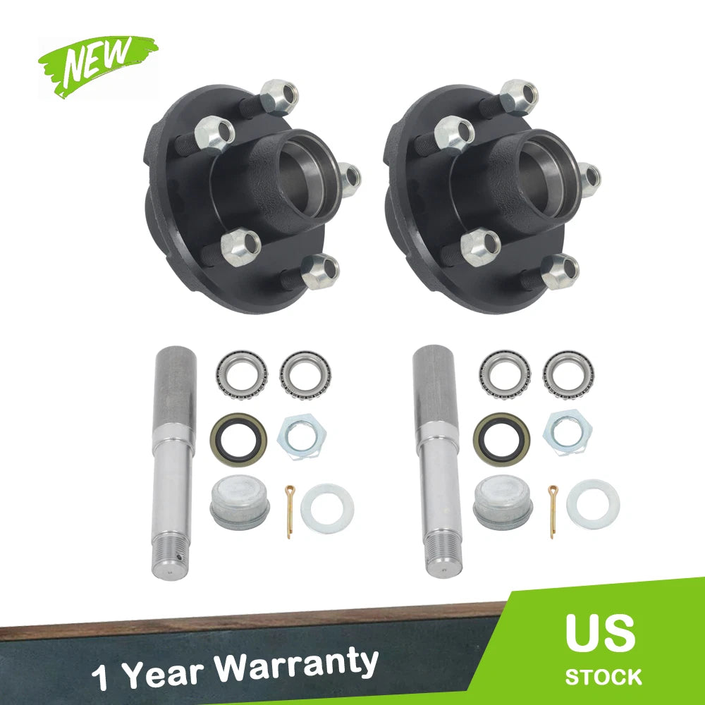 Pair of 5-Bolt Hub & Straight Spindle Assembly for Make Model (YYYY–YYYY)