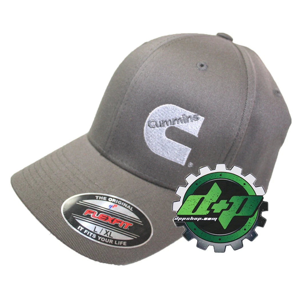 Cummins Charcoal Gray Fitted Flex Fit Ball Cap Hat L/XL
