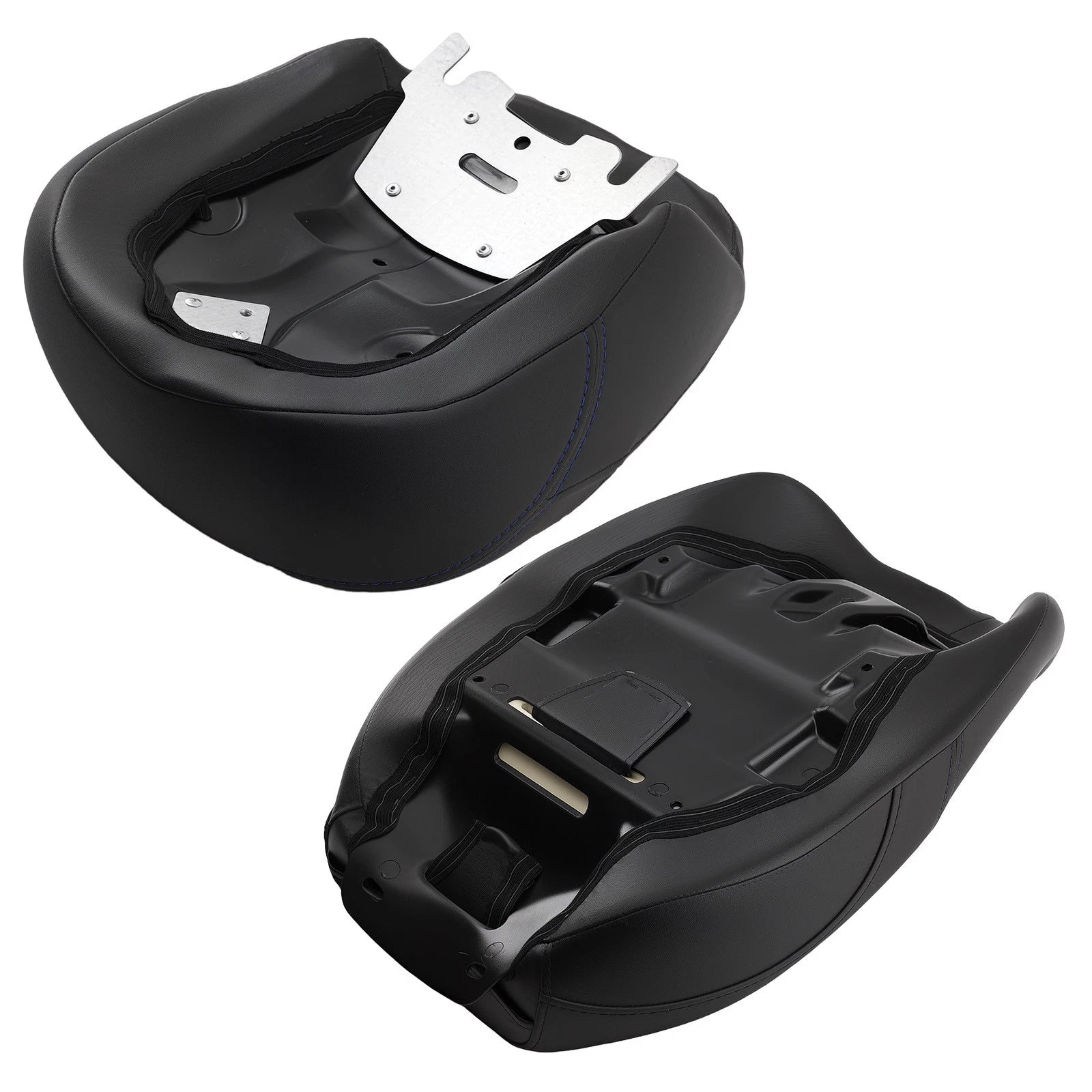 Set of 2 Black Blue Seats for Harley Touring Models (2009–2024)