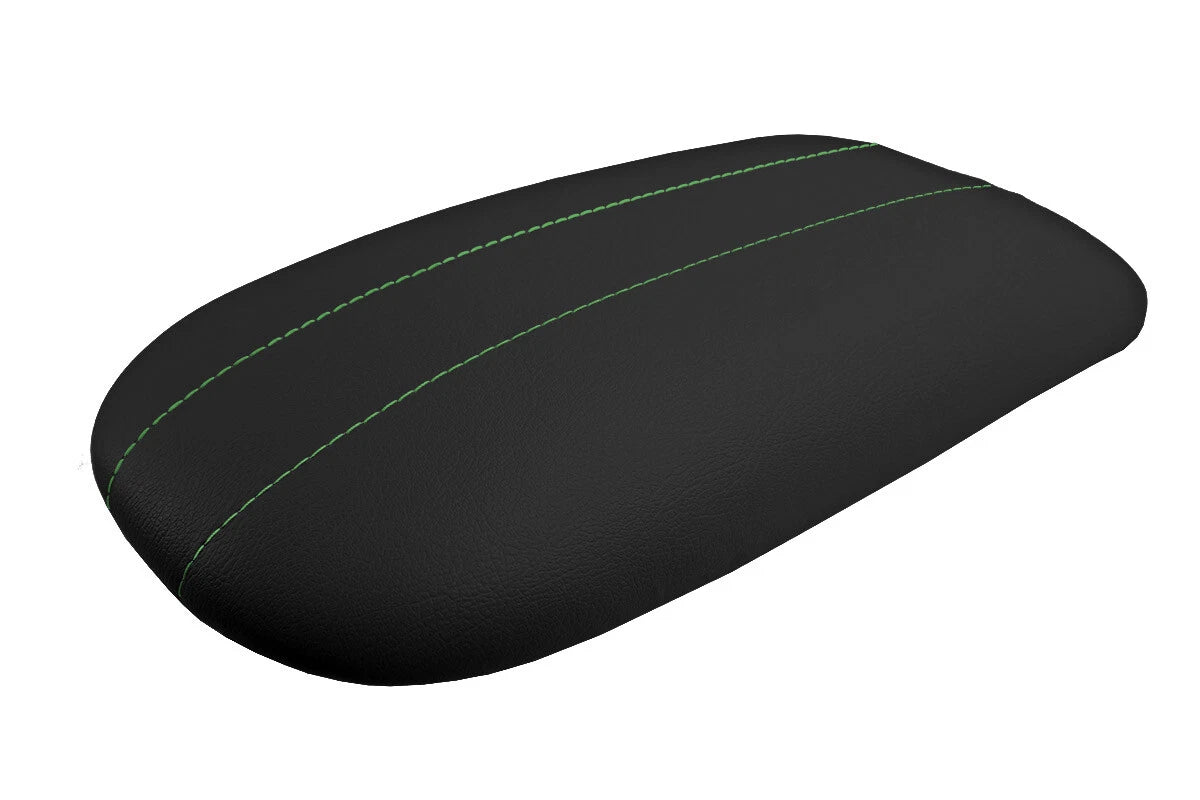 Leather Console Lid Armrest Cover for Ford Expedition (1997–2002) Green Stitch