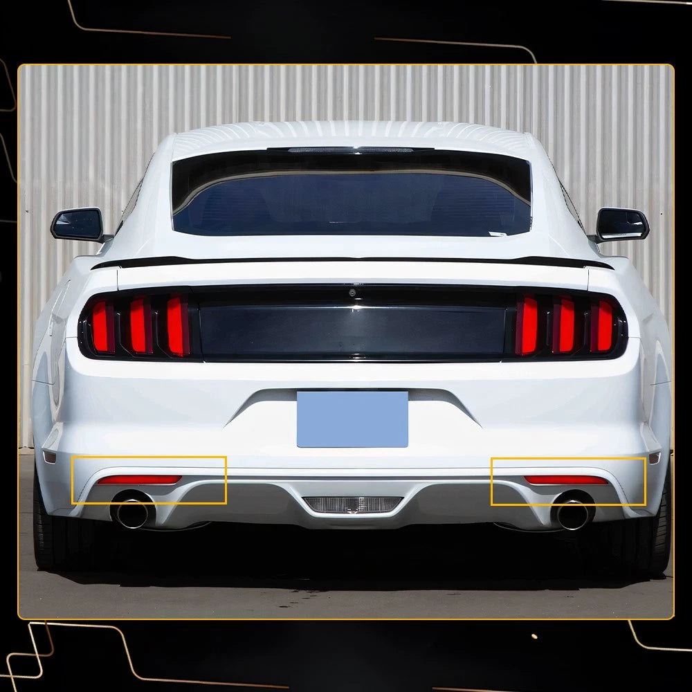 Set of 2 Red Rear Bumper Reflectors for Ford Mustang (2015–2017) EXV