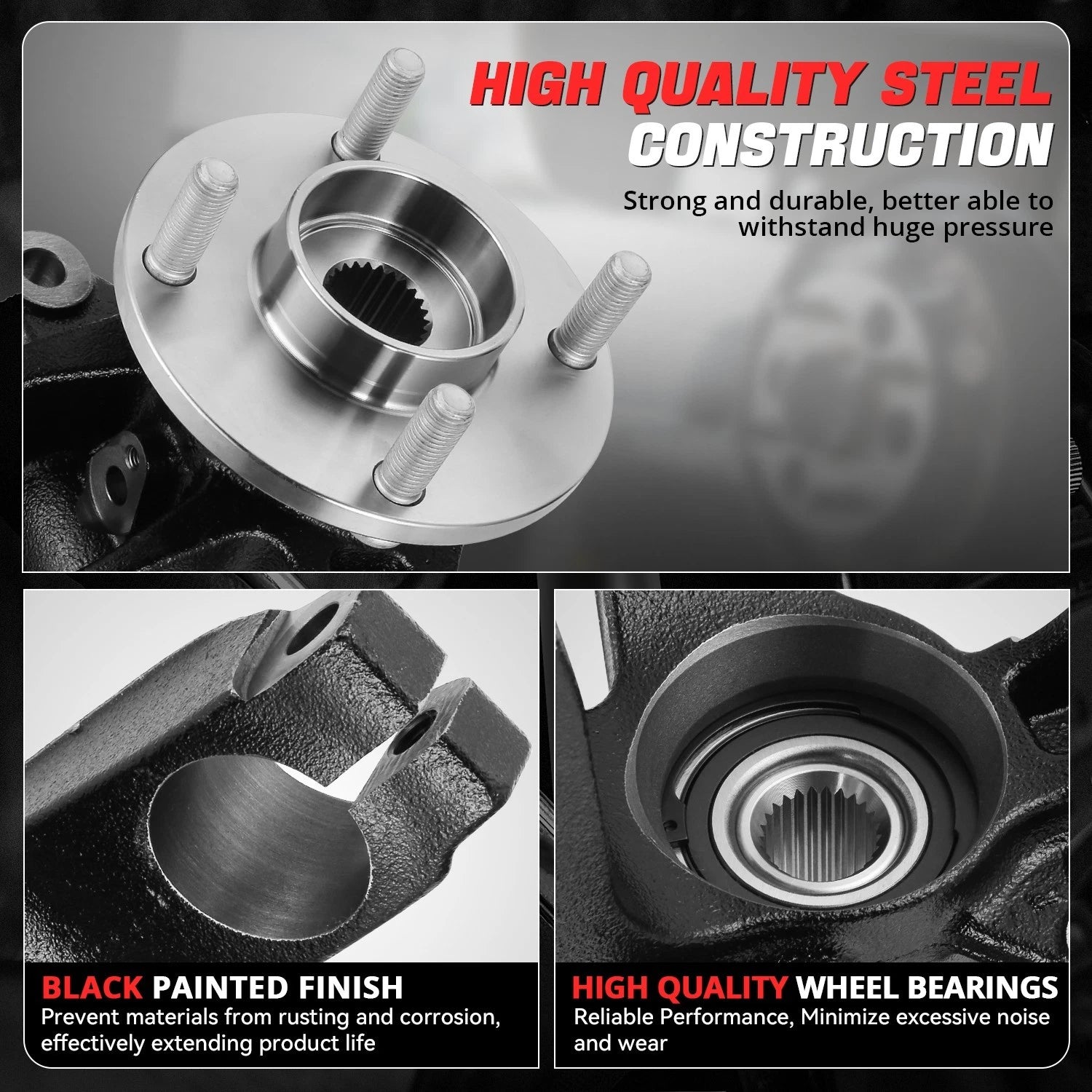 Front Left Driver Loaded Wheel Bearing Knuckle Assembly for Ford Focus (2006–2011)