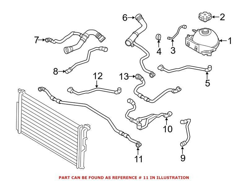 Lower Radiator Coolant Hose for BMW (OEM 17127625383)