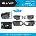 Carbon Black Interior Door Bowl Cover Trim for Nissan Navara NP300 (2015–2023)