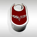 Master Cylinder Cover w/Garnet Red Crossed Flags for 2005-2008 Chevy Corvette