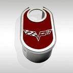 Master Cylinder Cover w/Garnet Red Crossed Flags for 2005-2008 Chevy Corvette