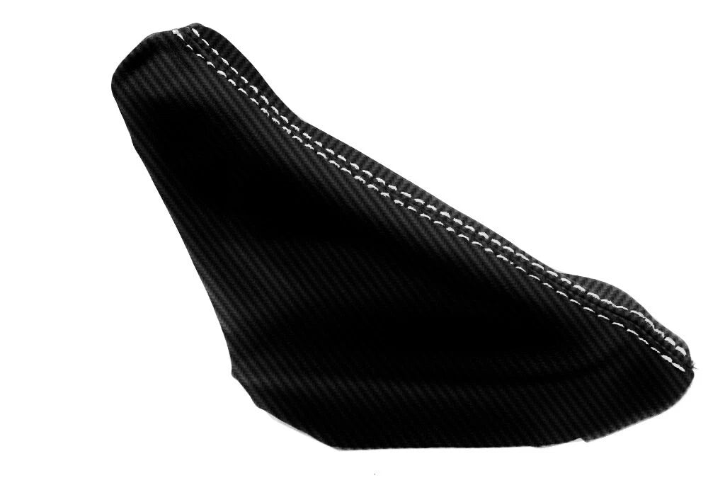 E Brake Boot Cover for Ford Focus (2000–2007) Carbon Fiber White Stitch