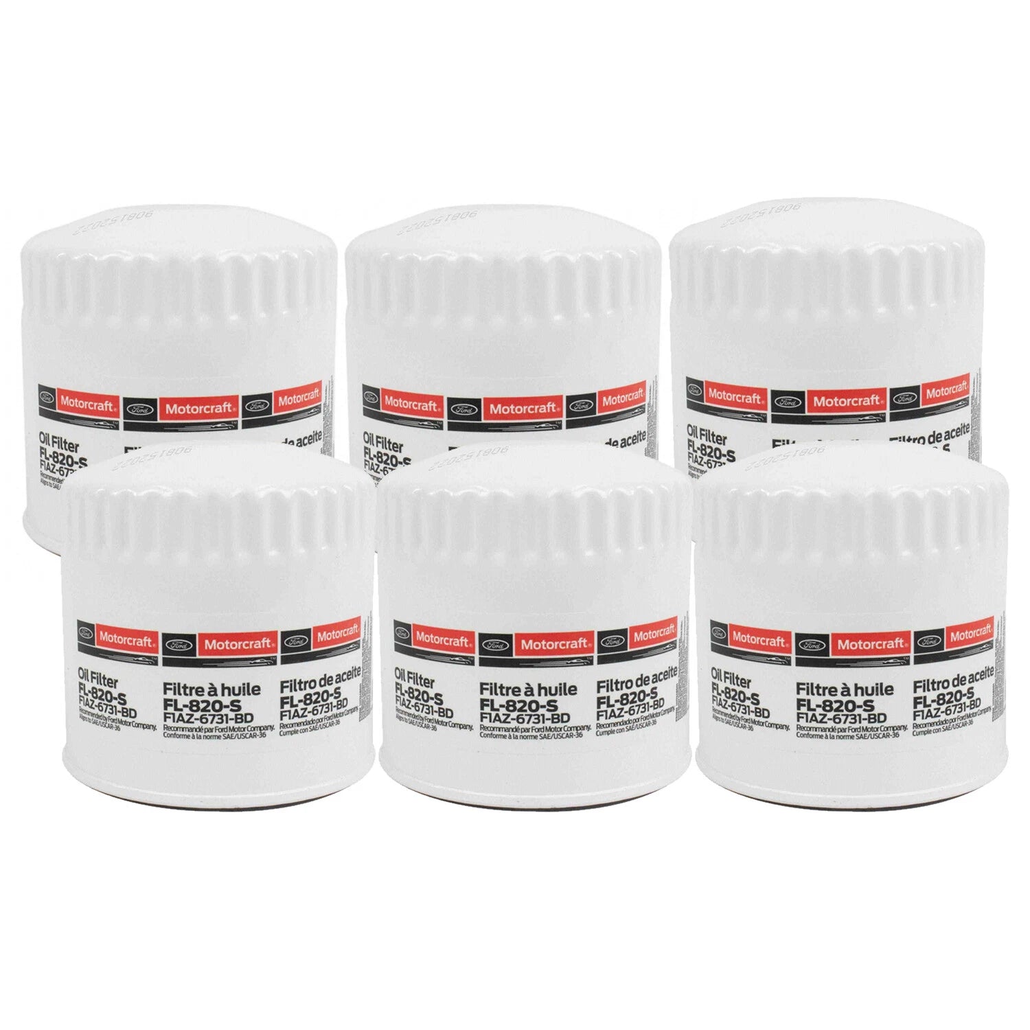 Set of 6 Engine Oil Filters for Cadillac Dodge Ford Lincoln Mercury (OEM)