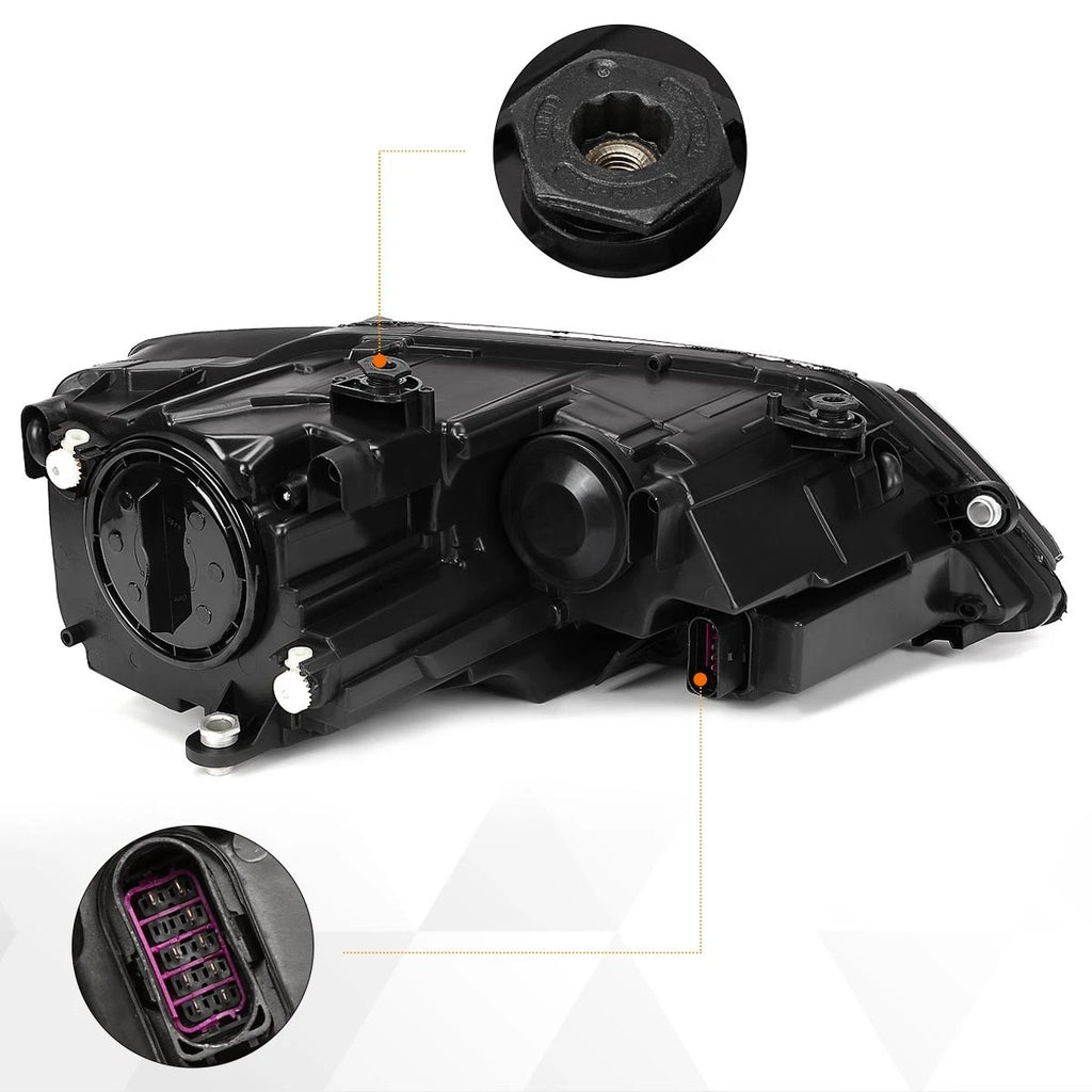 Headlight Replacement Pair for Ford Ranger (1993–1997) Black Housing Clear Lens