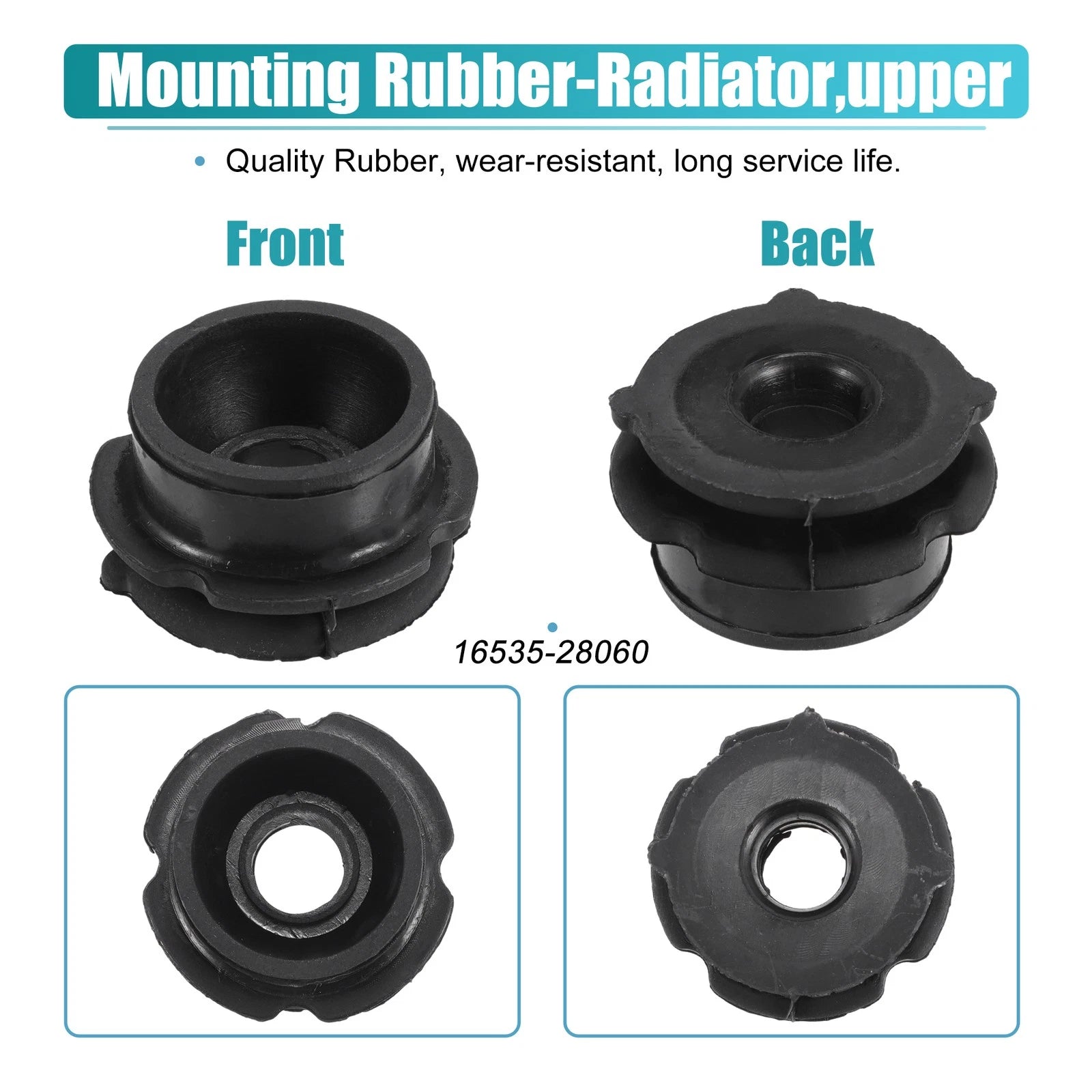 2X Lower Radiator Mount Insulator No. 16535-28060 for Toyota Avalon (2013–2018)